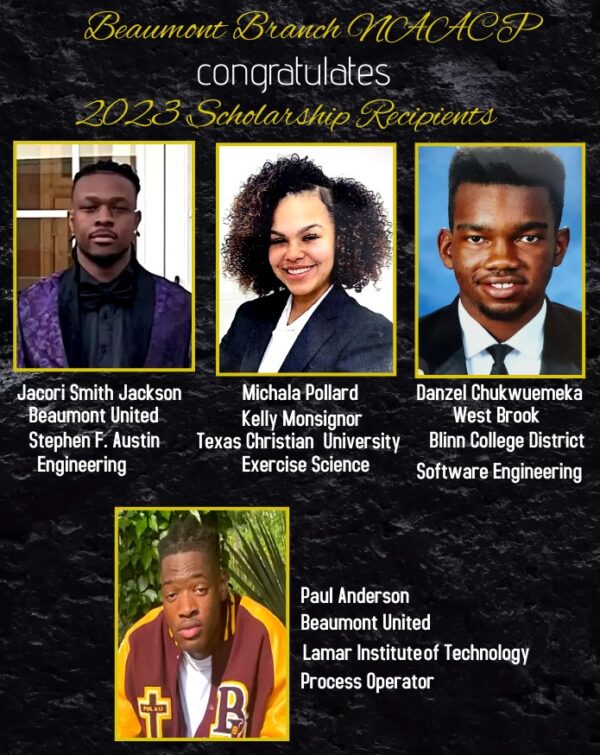 NAACP Scholarship Recipients 2023 NAACP Beaumont